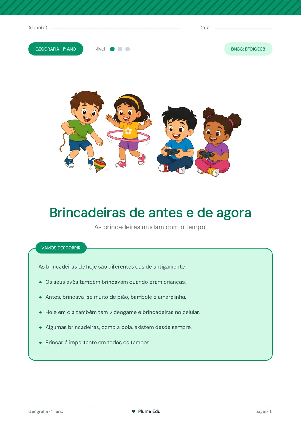 Atividade de Geografia — brincadeiras