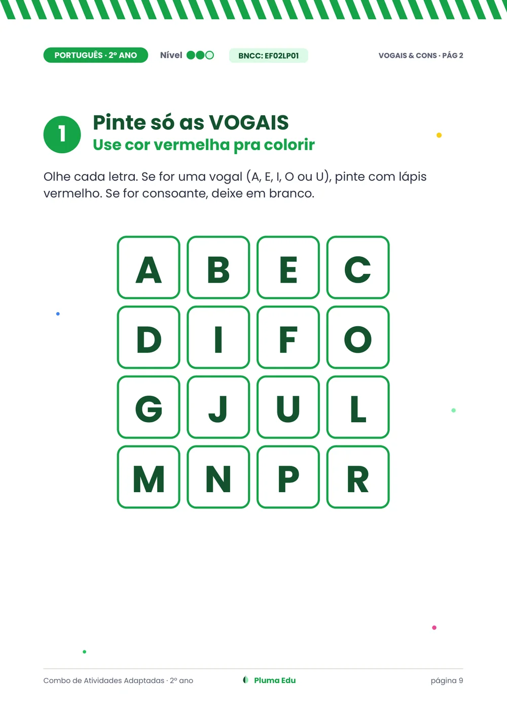 Atividade de Português — vogais