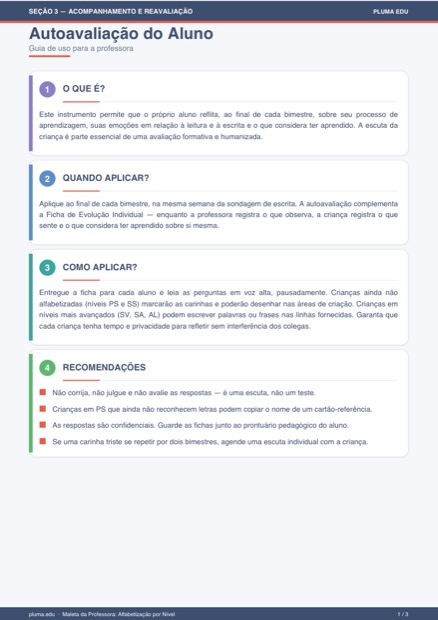 Prévia: Autoavaliação do Aluno