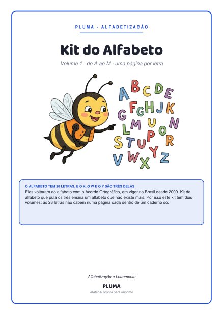 Kit do Alfabeto — Volume 1: do A ao M