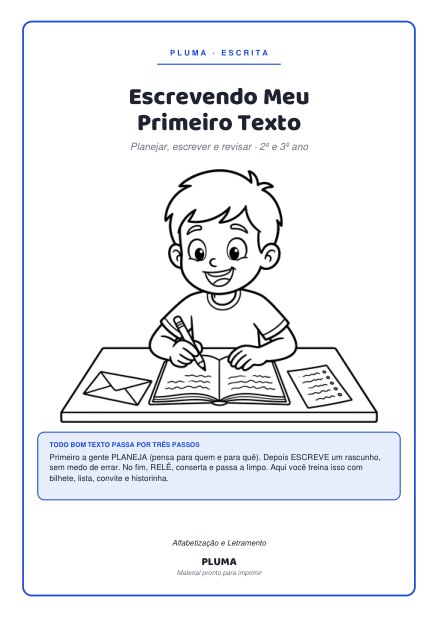 Prévia: Escrevendo Meu Primeiro Texto: bilhete, lista, convite e historinha