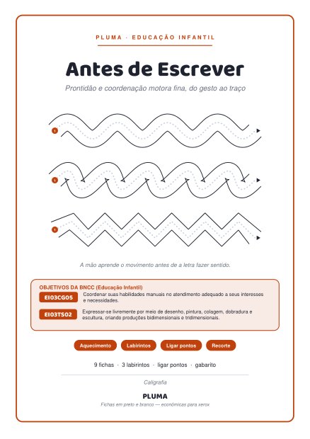 Antes de Escrever: prontidão e coordenação motora fina
