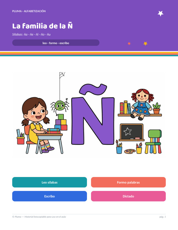 Vista previa: La familia de la Ñ: ña, ñe, ñi, ño, ñu