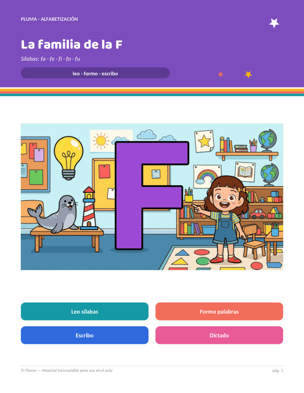 Vista previa: Sílabas de la familia de la F: fa, fe, fi, fo, fu
