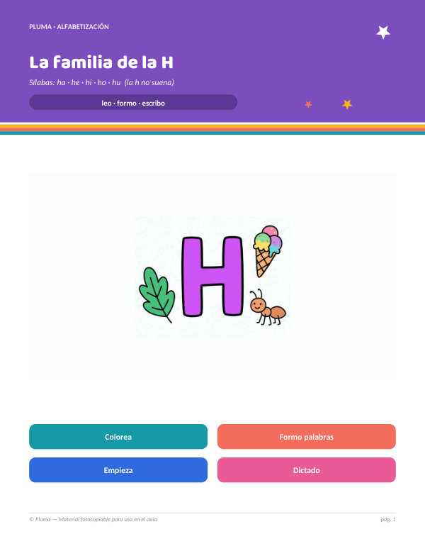 Vista previa: La familia de la H: la letra muda