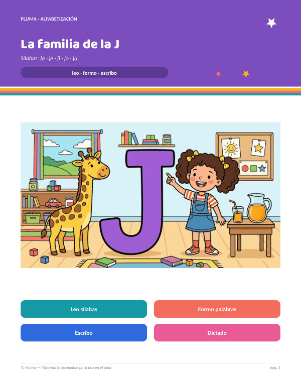 Vista previa: La familia de la J: ja, je, ji, jo, ju