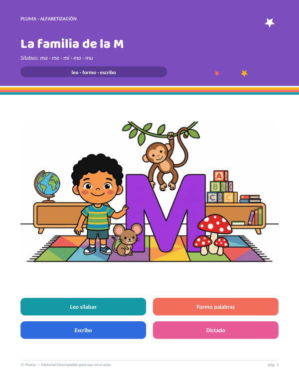 Vista previa: Sílabas de la familia de la M: ma, me, mi, mo, mu