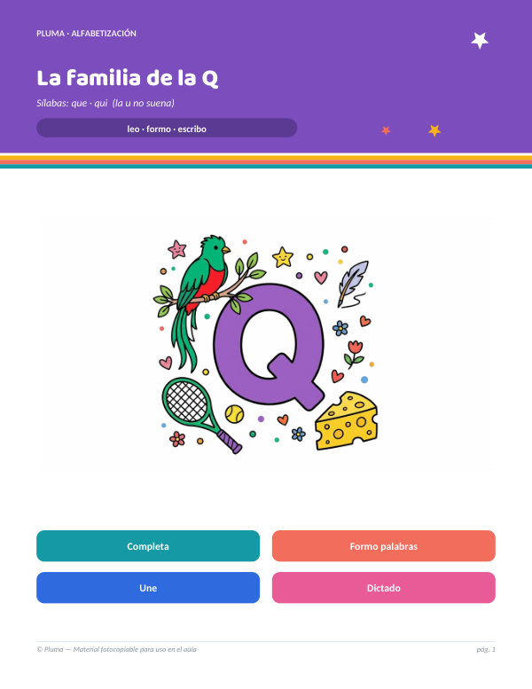 Vista previa: La familia de la Q: que y qui