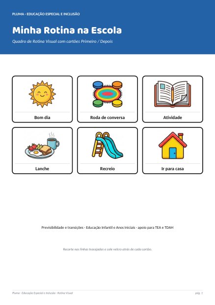 Prévia: Minha Rotina na Escola: Quadro de Rotina Visual com Cartões