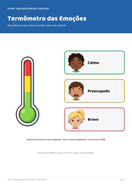 Prévia: Termômetro das Emoções (cartaz + roda recortável)