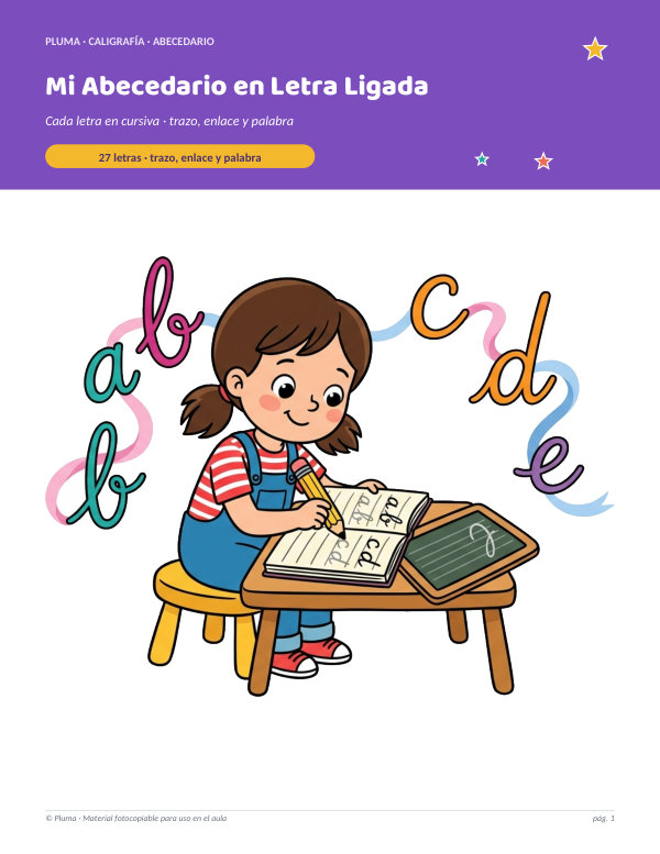 Vista previa: Caligrafía: Mi Abecedario en Letra Ligada