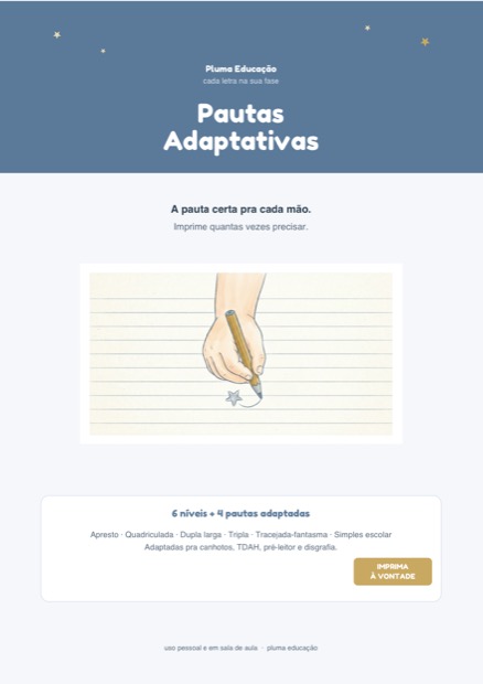 Prévia: Pautas Adaptativas de Escrita