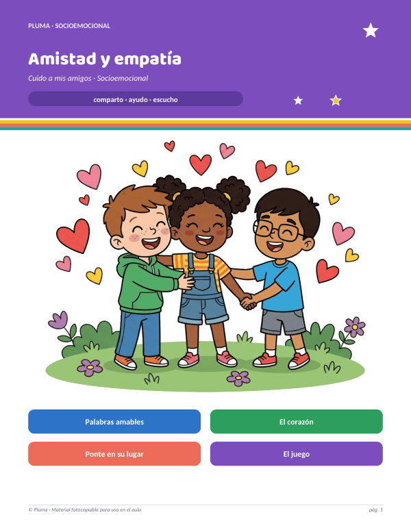 Vista previa: Amistad y Empatía: Cuido a Mis Amigos