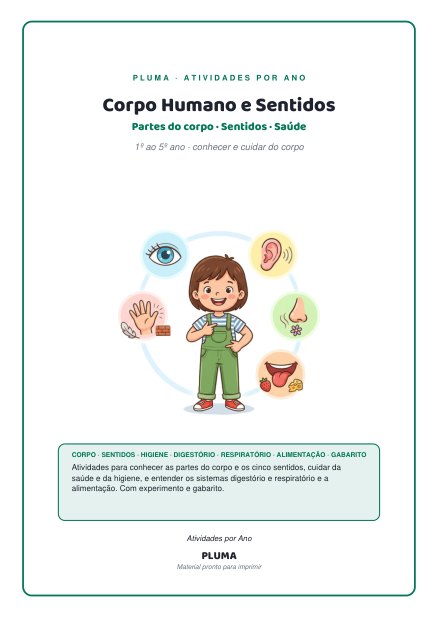 Prévia: Corpo Humano e Sentidos (1º ao 5º ano)