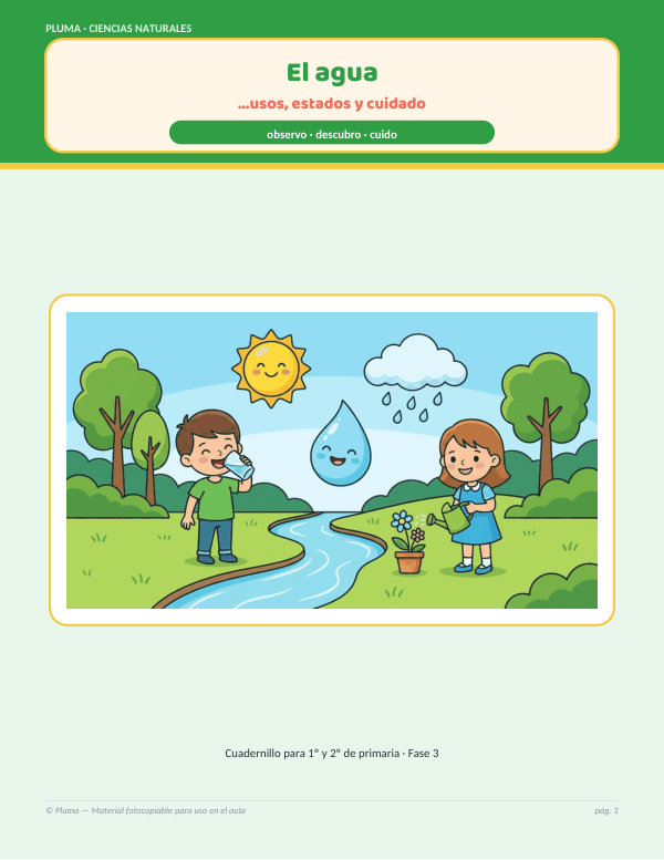 Vista previa: El agua: usos, estados y cuidado