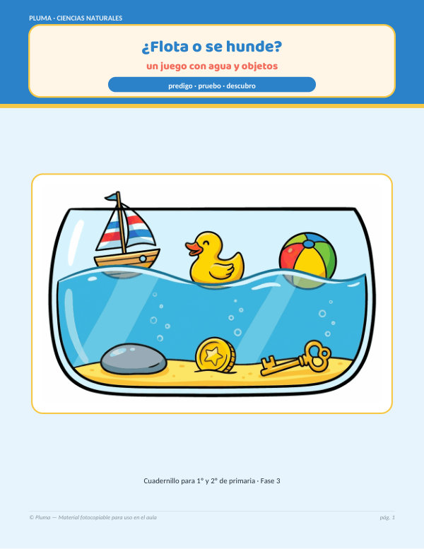 Vista previa: ¿Flota o se hunde? Un juego con agua y objetos