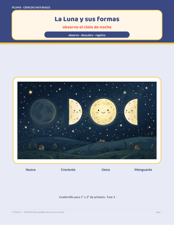 Vista previa: La Luna y sus fases: observo el cielo de noche
