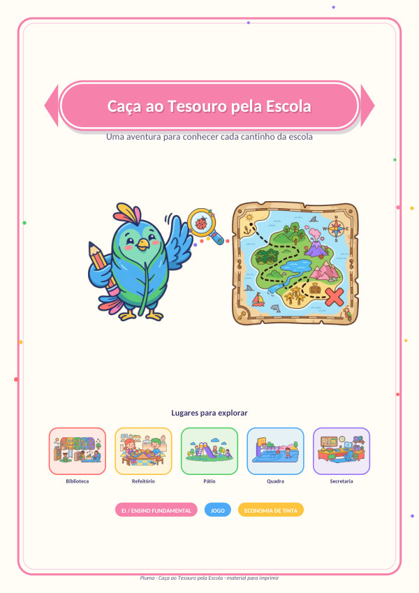 Caça ao Tesouro pela Escola (jogo de boas-vindas)