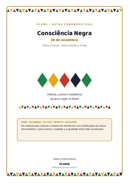 Dia da Consciência Negra: Ficha e Cartaz