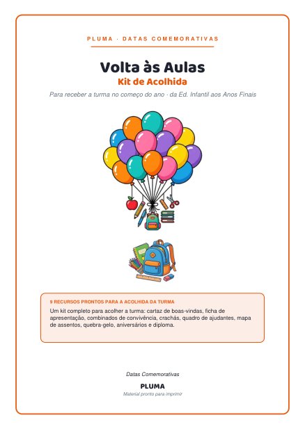 Volta às Aulas: Kit de Acolhida da Turma