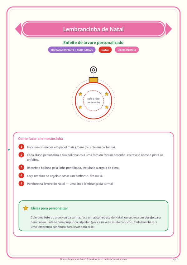 Lembrancinha de Natal: Enfeite de Árvore Personalizado