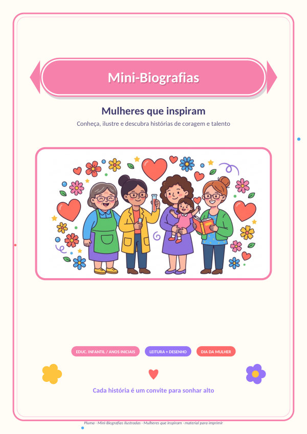 Mini-Biografias de Mulheres que Inspiram (ler e ilustrar)