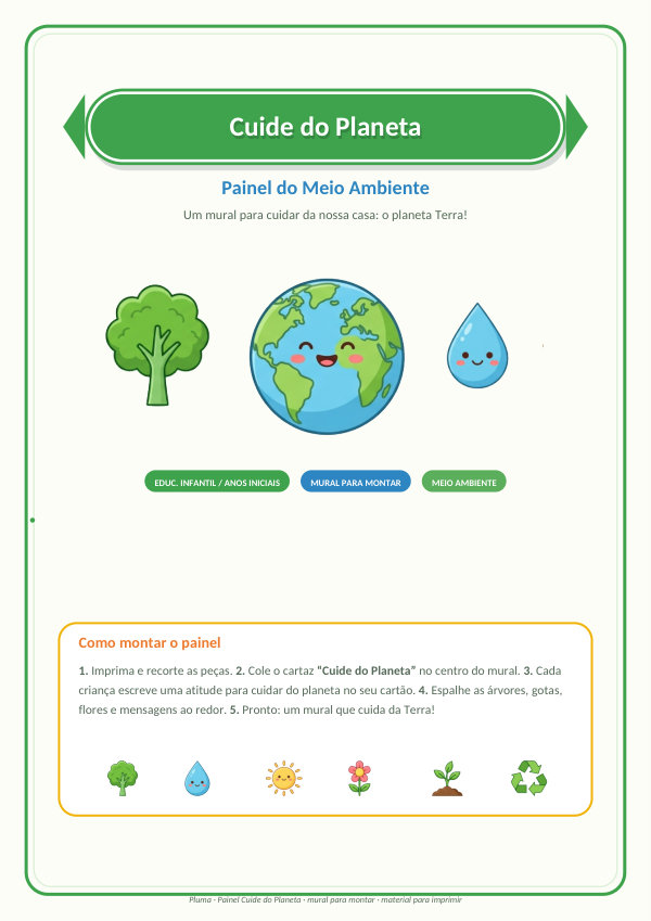 Painel Cuide do Planeta (mural para montar)