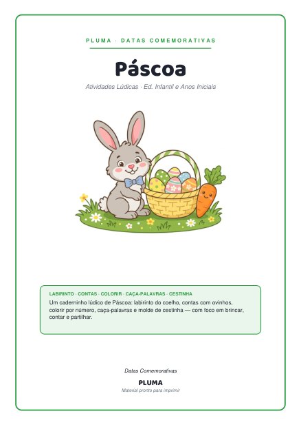 Páscoa: Atividades Lúdicas para Imprimir