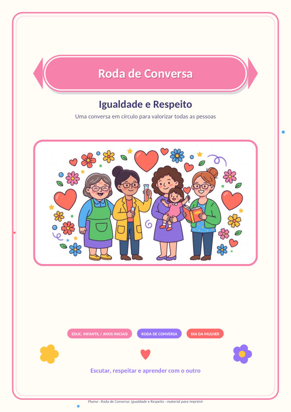 Roda de Conversa: Igualdade e Respeito (8 cartões)