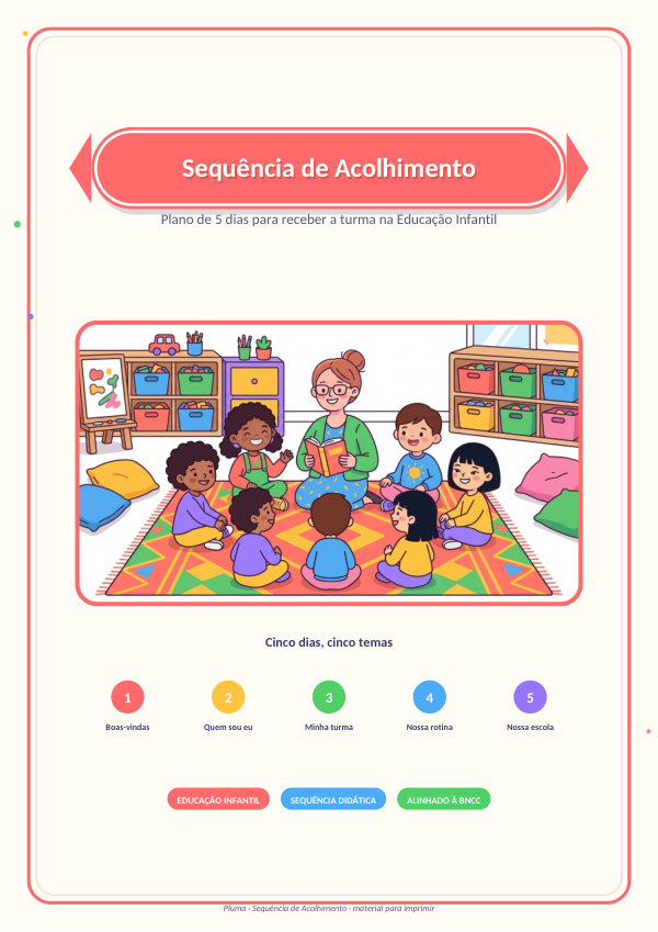 Sequência de Acolhimento — Plano de 5 Dias (Educação Infantil)