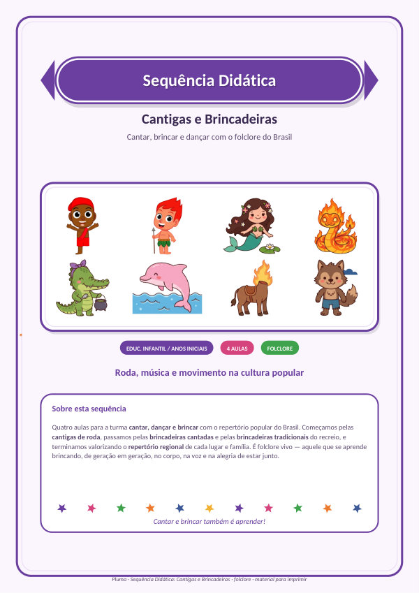 Sequência Didática: Cantigas e Brincadeiras (4 aulas)