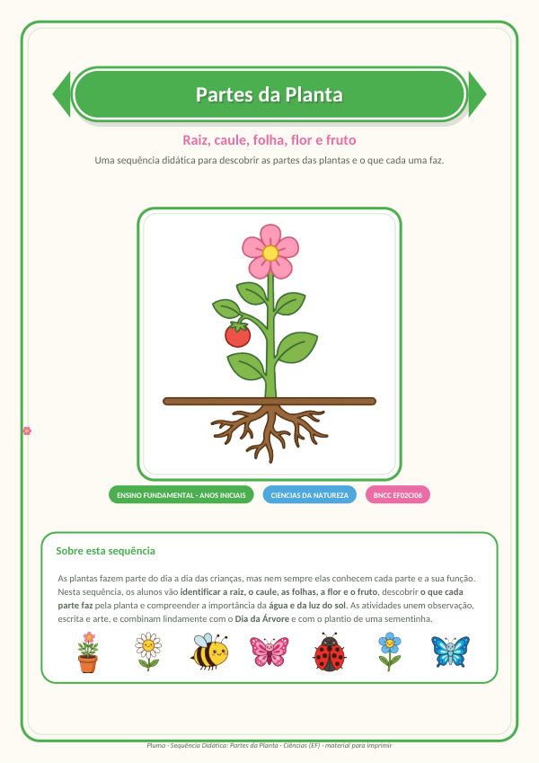Partes da Planta (sequência didática com plano do professor e gabarito)