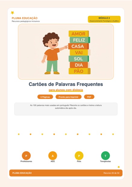 Prévia: Cartões de Palavras Frequentes