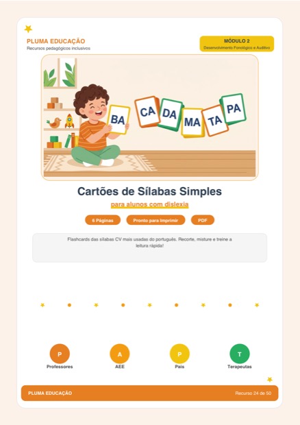 Prévia: Cartões de Sílabas Simples