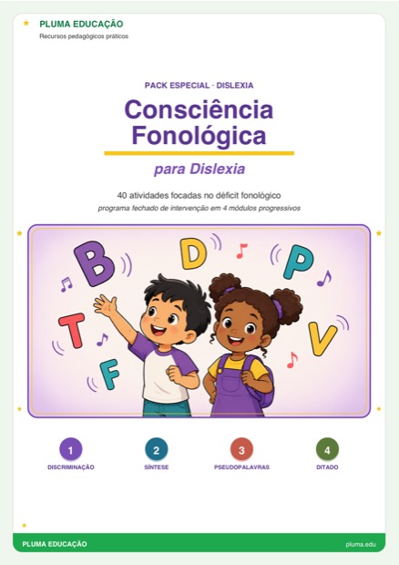 Prévia: Pack Consciência Fonológica para Dislexia