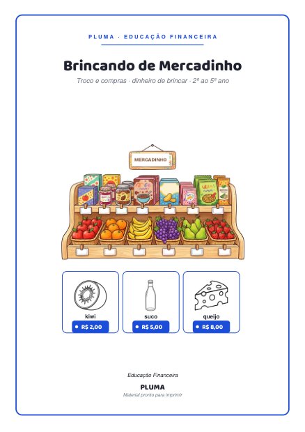Prévia: Brincando de Mercadinho: Compras e Troco
