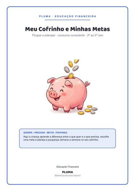 Prévia: Meu Cofrinho e Minhas Metas