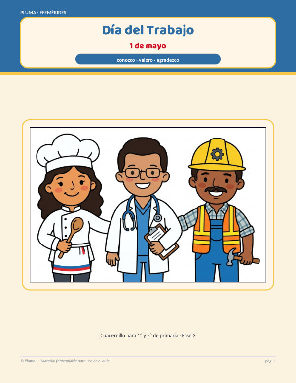 Vista previa: Día del Trabajo (1 de mayo): cuadernillo de actividades