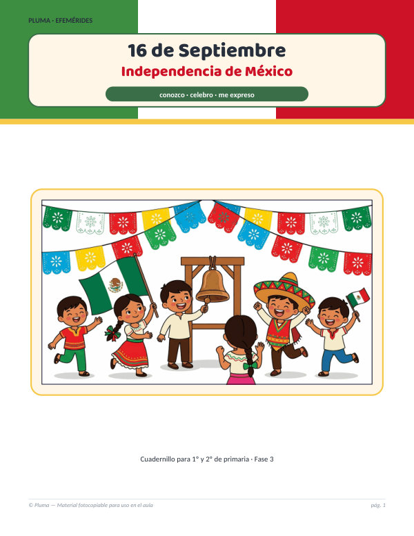 Vista previa: Independencia de México (16 de septiembre): cuadernillo