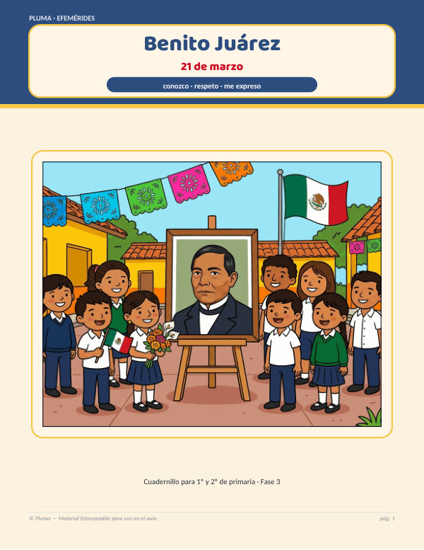 Vista previa: Benito Juárez (21 de marzo): cuadernillo de actividades