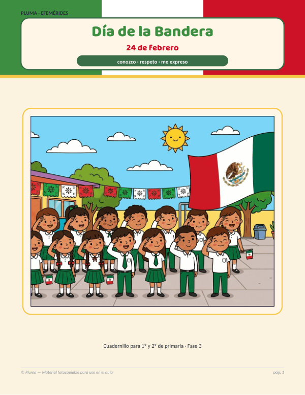Vista previa: Día de la Bandera (24 de febrero): cuadernillo de actividades