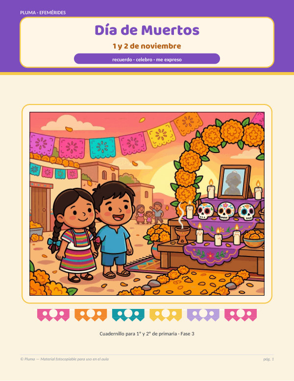 Vista previa: Día de Muertos (1 y 2 de noviembre): cuadernillo de actividades