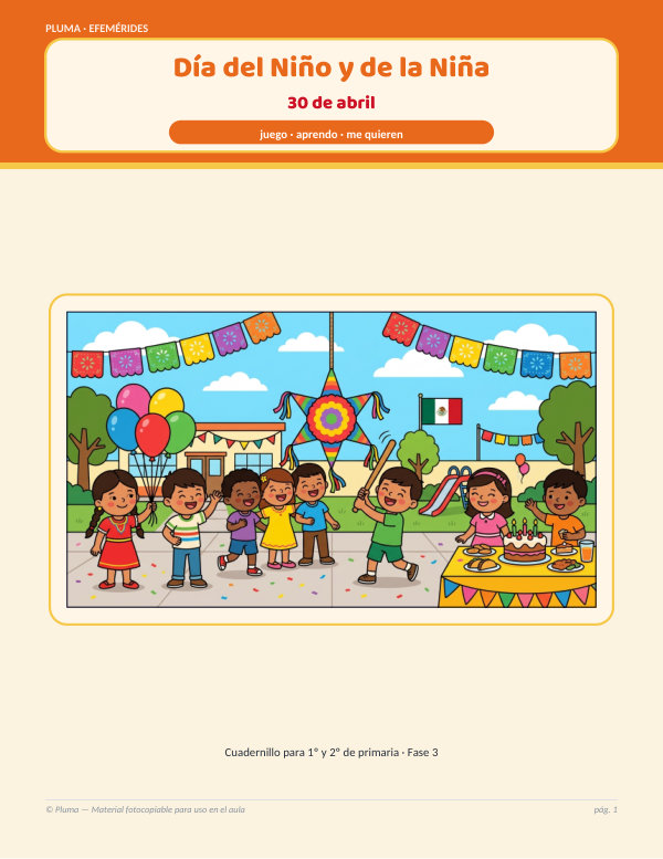 Vista previa: Día del Niño y de la Niña (30 de abril): cuadernillo