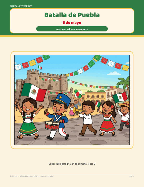 Vista previa: Batalla de Puebla (5 de mayo): cuadernillo de actividades
