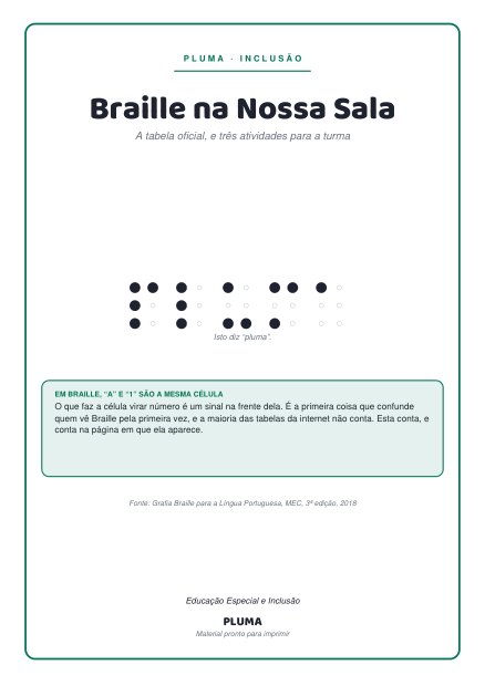 Prévia: Braille na Nossa Sala: a Tabela Oficial e Atividades para a Turma
