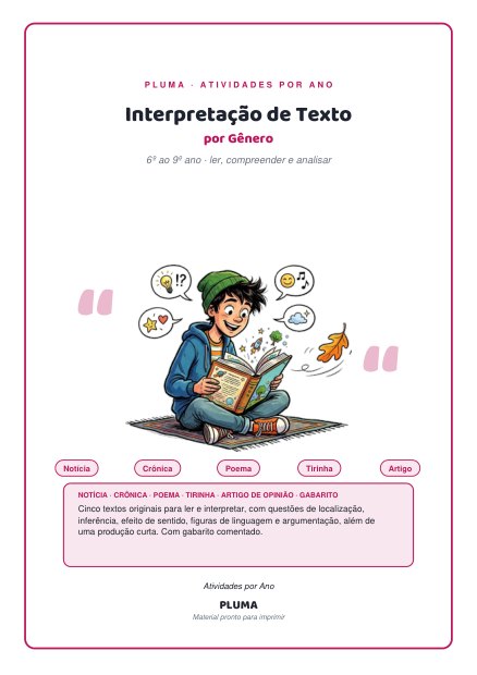 Prévia: Interpretação de Texto por Gênero (6º ao 9º ano)