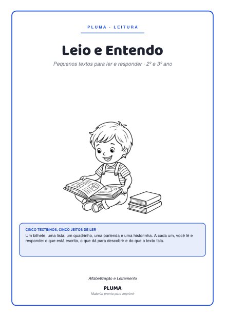 Prévia: Leio e Entendo: Pequenos Textos para Ler e Responder