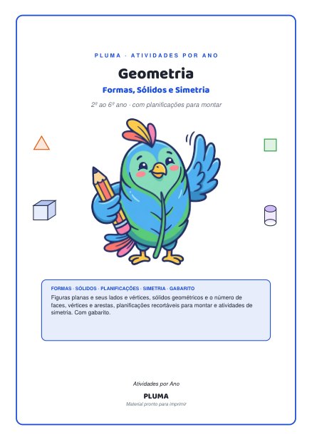 Prévia: Geometria: Formas, Sólidos e Simetria (com planificações)