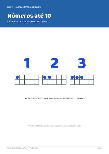 Prévia: Números até 10: Caderno com Apoio Visual (1º ano e AEE)