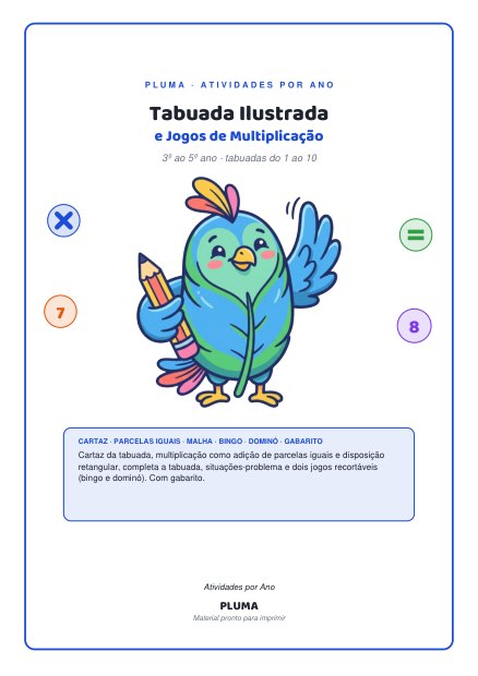 Prévia: Tabuada Ilustrada e Jogos de Multiplicação